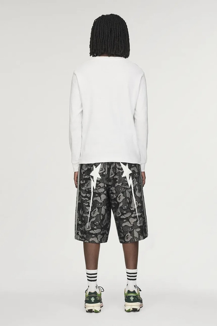 adidas Originals X BAPE denim shorts KF4917 black color KF4917