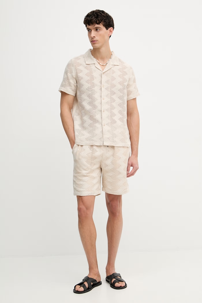 Guess σορτς Ανδρικά openwork LATTICE M6GD29.K3237 μπεζ SS26