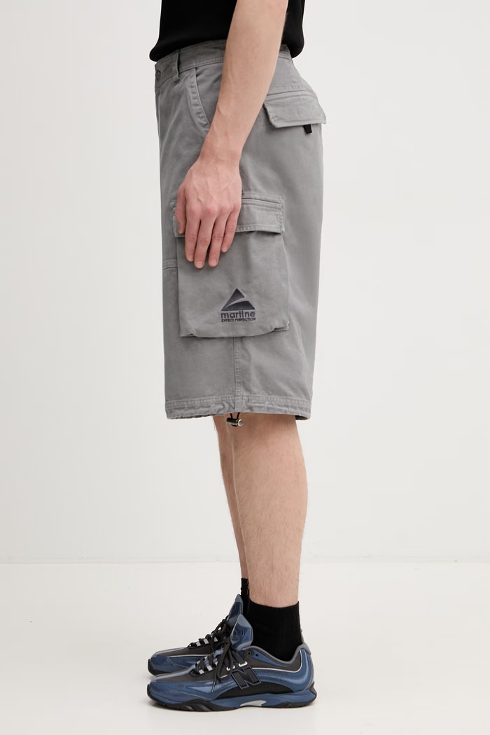 Martine Rose Utility къс панталон карго от памук мъжки 860WP22003 сив SS26