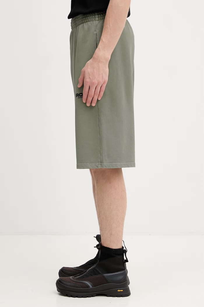 Martine Rose szorty dresowe bawełniane męskie 631JS02421 zielony SS26