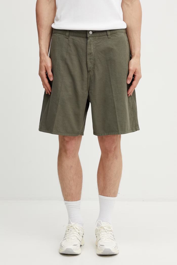 Carhartt WIP Walter Single Knee Short šortky bavlnené pánske zelená I036491.11GD