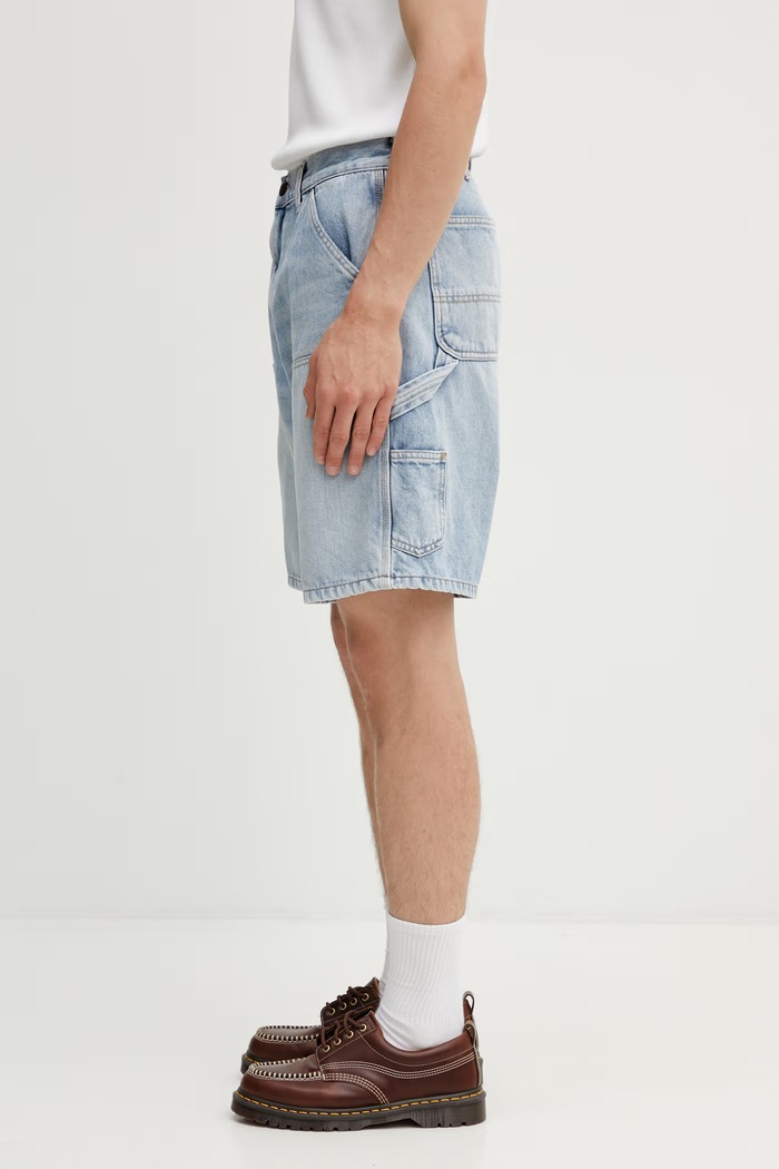 Carhartt WIP Double Knee Short šortky bavlnené pánske I034867.01WU modrá SS26