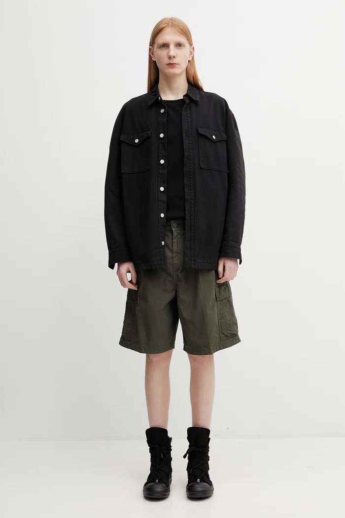 Carhartt WIP Cole Cargo Short pantaloni scuți cargo pentru bărbați din bumbac I035566.2ZXGD verde
