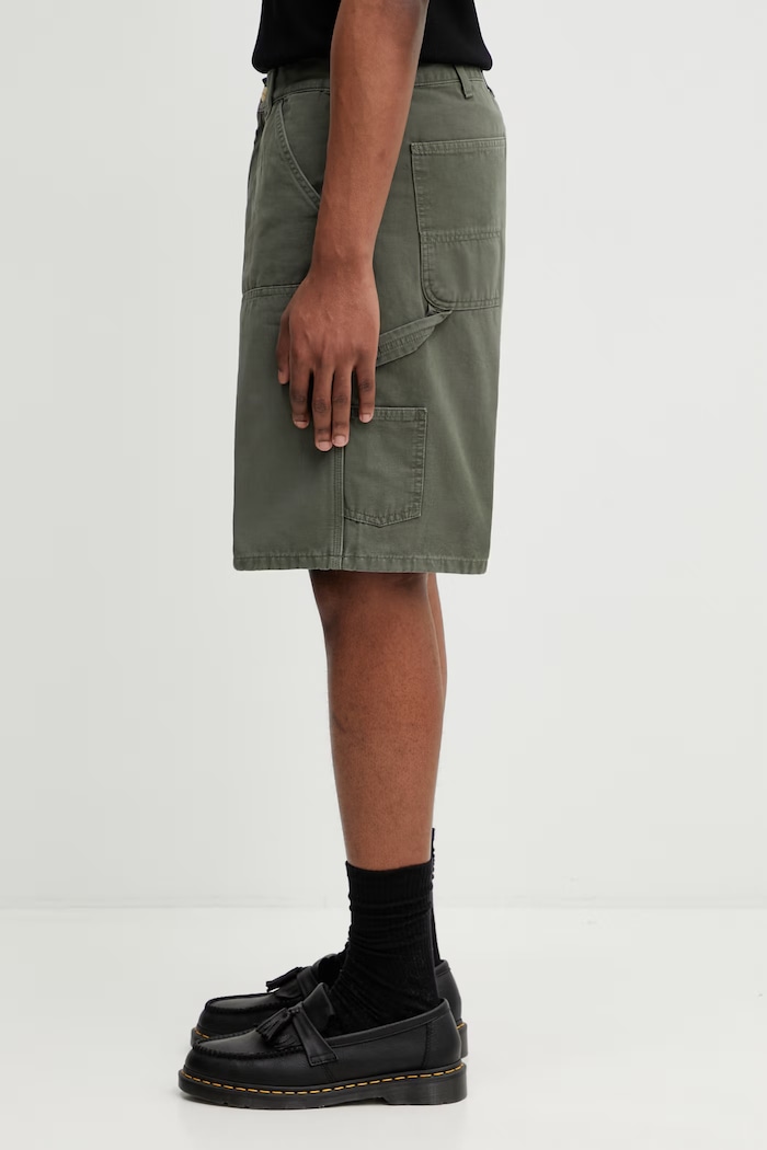 Carhartt WIP Double Knee Short szorty bawełniane męskie I036483.114O zielony SS26