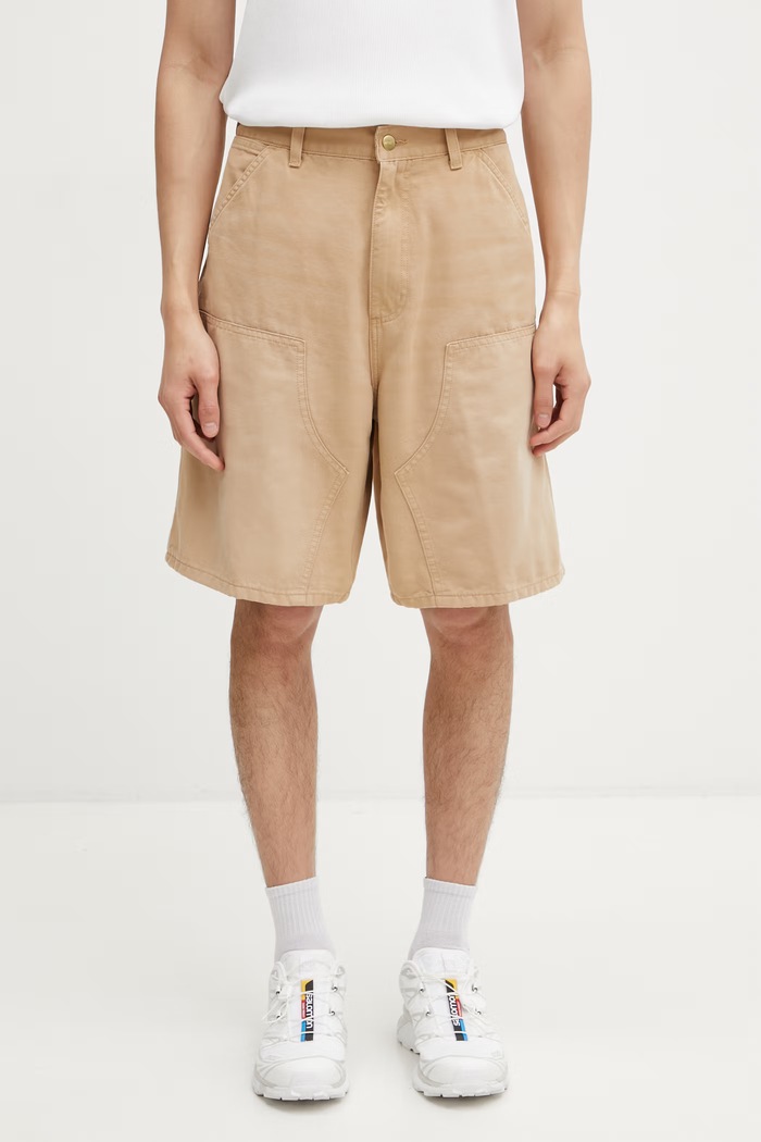 Carhartt WIP Double Knee Short cargo šortky bavlněné pánské béžová I036483.07E4O