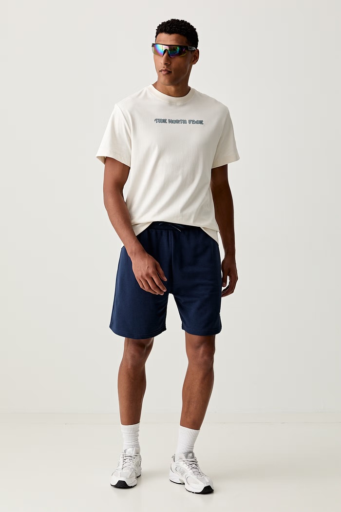 The North Face szorty dresowe damskie z bawełną SIMPLE DOME LIGHT REGULAR NF0A8GQB8K21 granatowy SS26