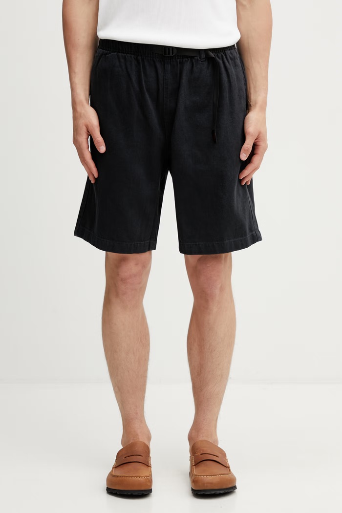 Gramicci HEMP G-SHORT shorts with cotton Men's black G5SM.P067.