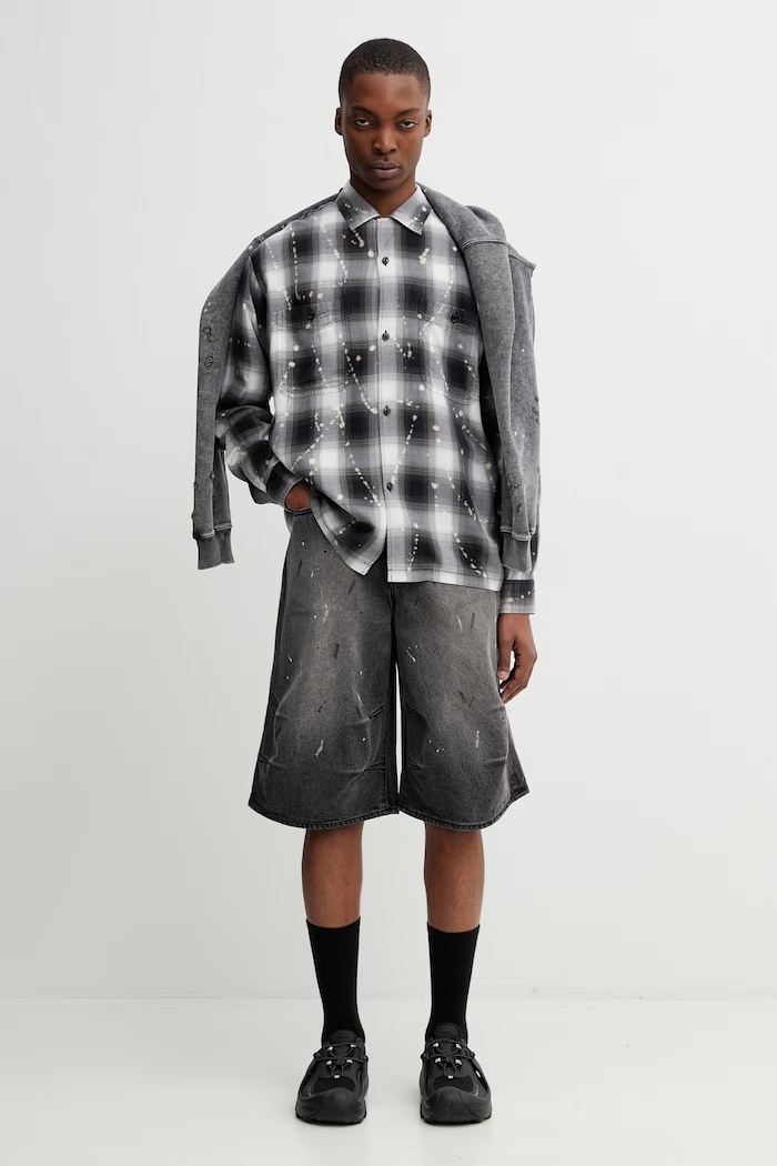 BEAMS Pantaloncini in jeans da uomo 1121.1641.791 nero