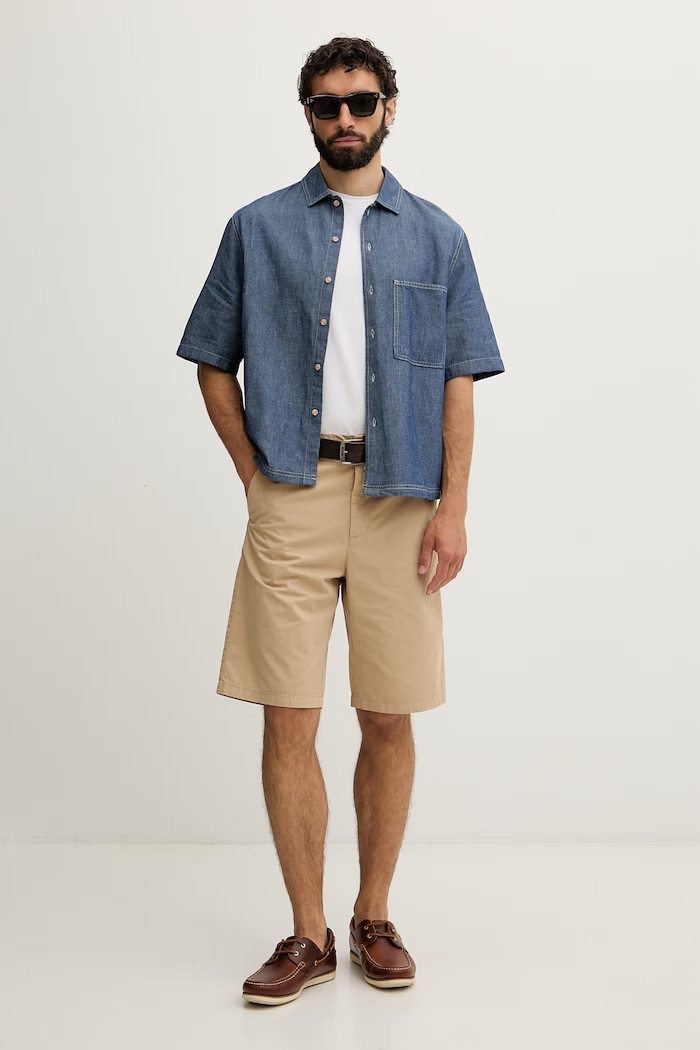 United Colors of Benetton szorty męskie bawełniane 44Y0U901G beżowy SS26