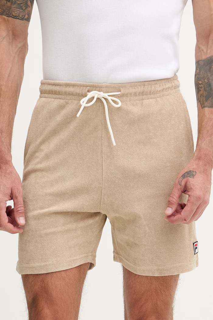 Fila szorty męskie bawełniane EMPOLI beżowy FAM1180