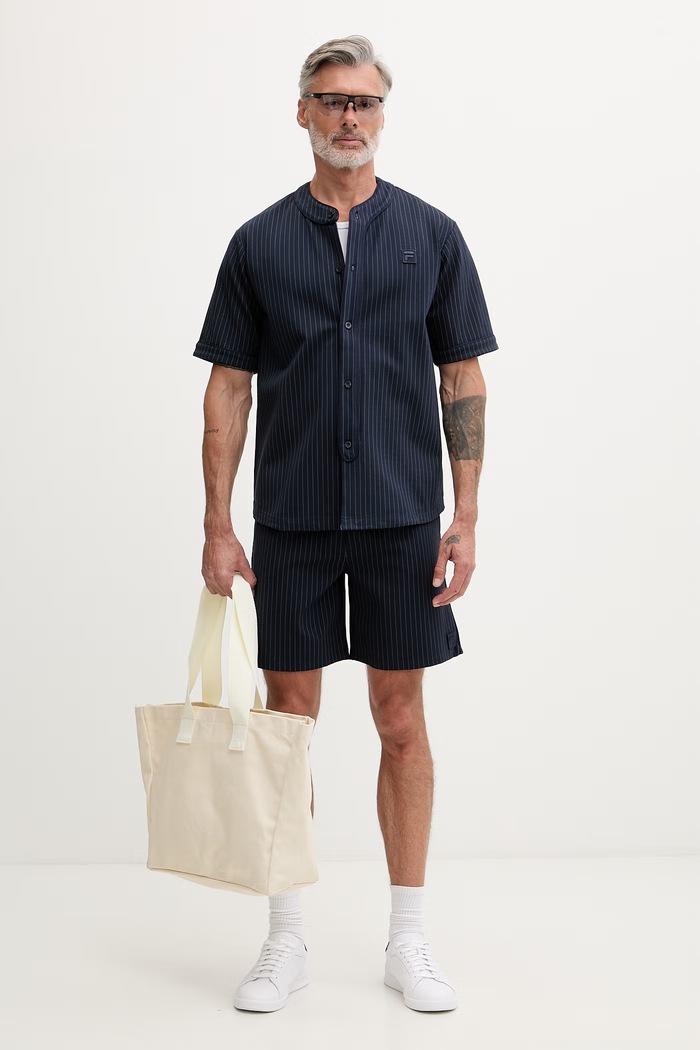 Fila pantaloni scurți de trening pentru bărbați, cu vâscoză LUCCA FAM1187 bleumarin SS26