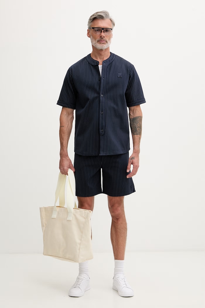 Fila pantaloni scurți de trening pentru bărbați, cu vâscoză LUCCA FAM1187 bleumarin SS26