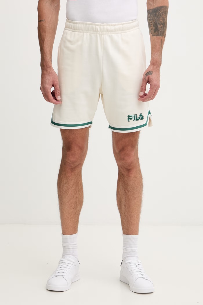 Fila szorty sportowe męskie z bawełną STATUTO beżowy FAM1214