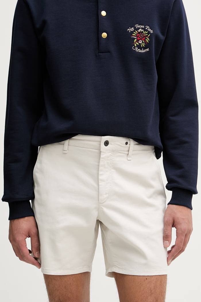 rag & bone šortky pánske s bavlnou béžová RX2626S9WCH