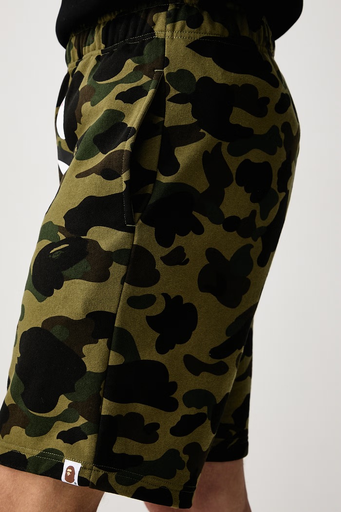 Szorty dresowe bawełniane męskie A Bathing Ape zielony 001SPM301005M