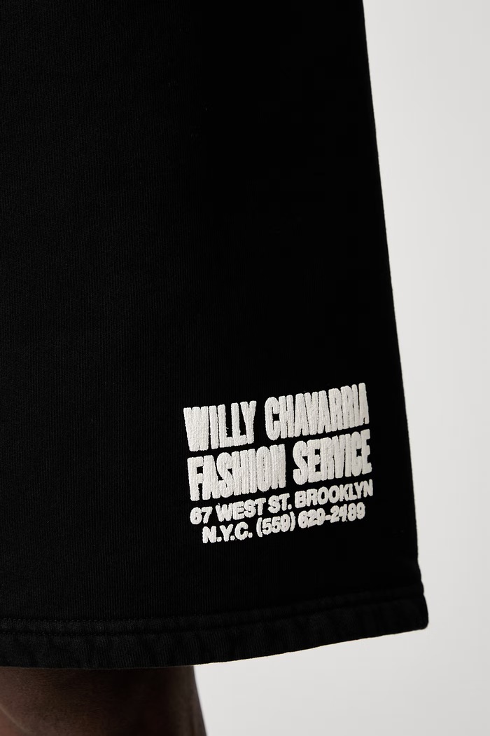 FASHION SERVICES sweat shorts cotton Men's Willy Chavarria black WCJSY0182
