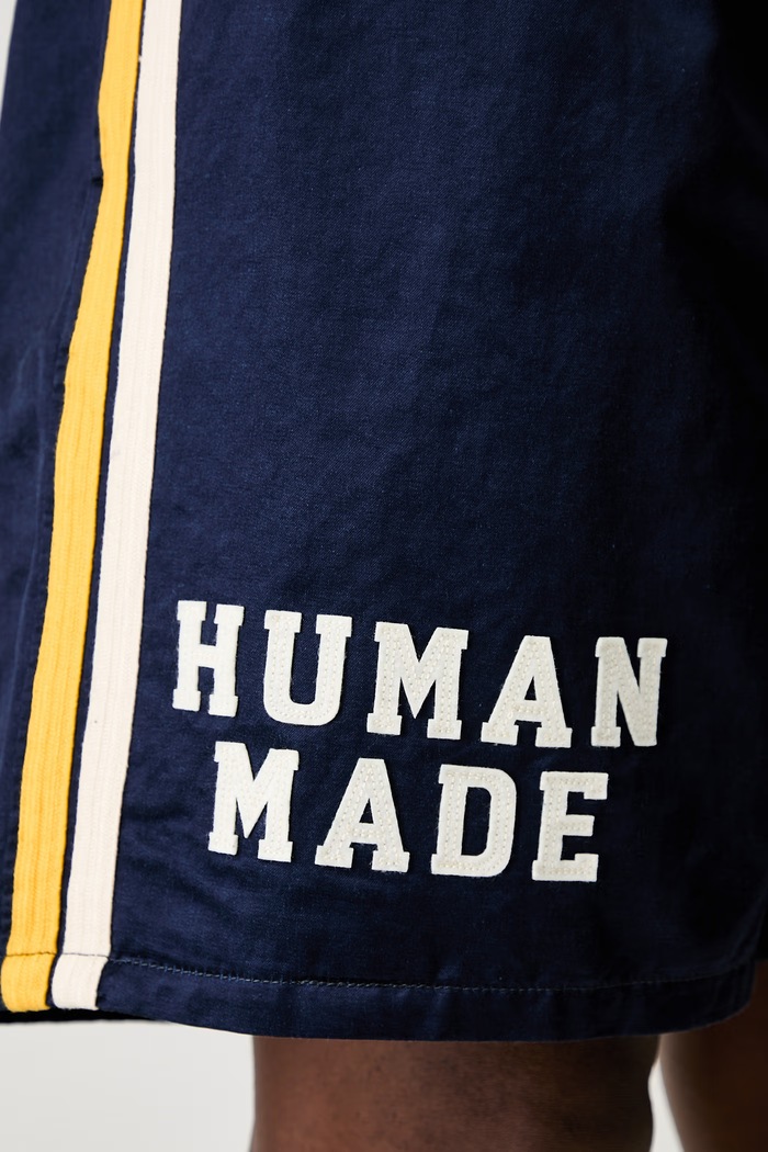 Human Made szorty męskie z bawełną HM31PT006 granatowy
