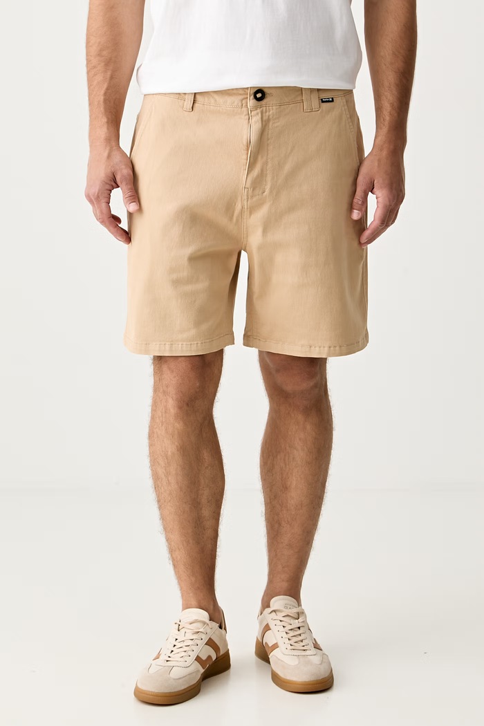 Hurley szorty chino męskie bawełniane z elastanem beżowy MWEU00004