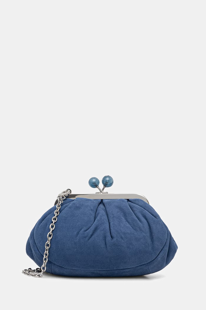 Semišová kabelka Weekend Max Mara AVALOIS semišová koža modrá 2615511014600