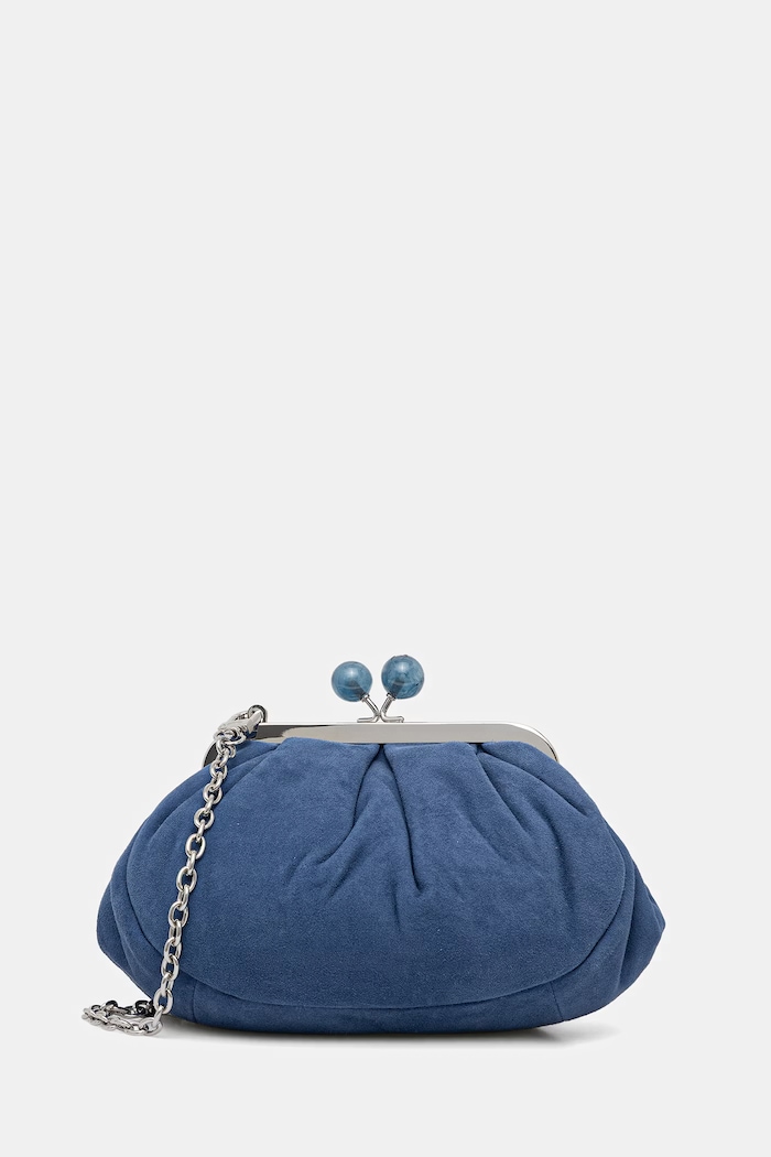 Semišová kabelka Weekend Max Mara AVALOIS semišová koža modrá 2615511014600