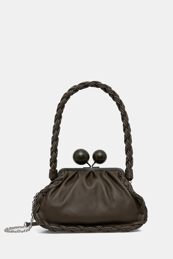 Weekend Max Mara poșetă de piele ALECITO uni verde 2615511144600