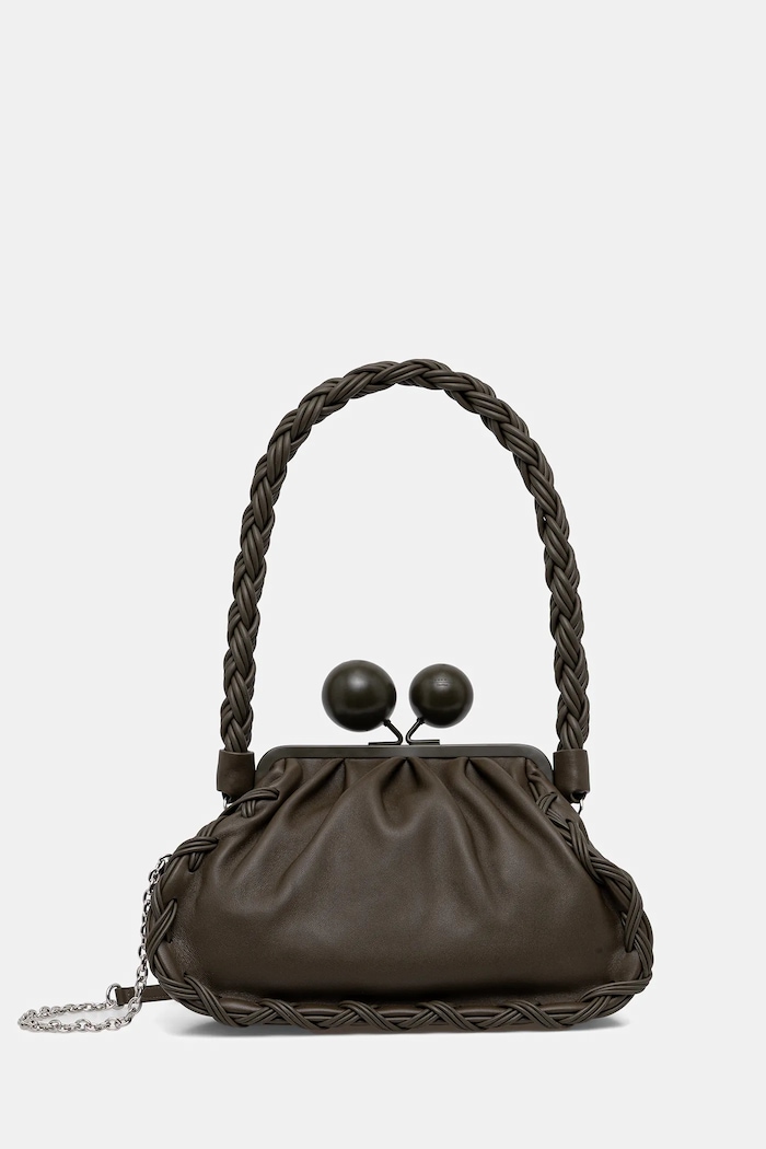 Weekend Max Mara poșetă de piele ALECITO uni verde 2615511144600