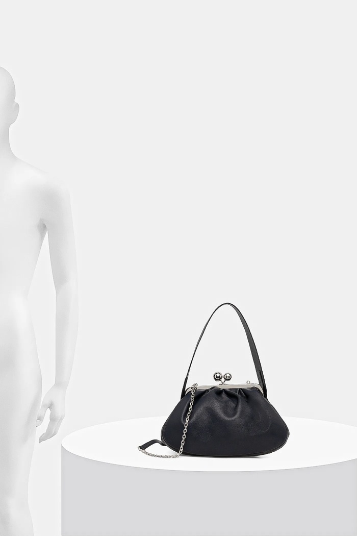 Weekend Max Mara bőr táska CUBICO 2615511174600 sötétkék