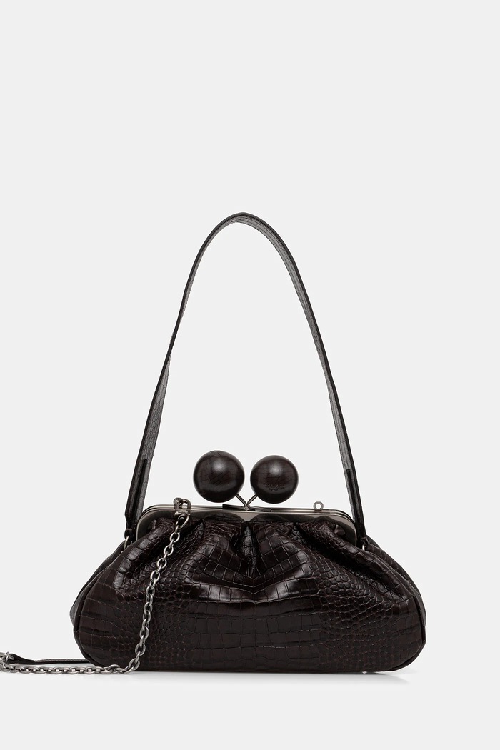 Usnjena torbica Weekend Max Mara ALISSO Ne ustreza A4 rjava 2615511194600