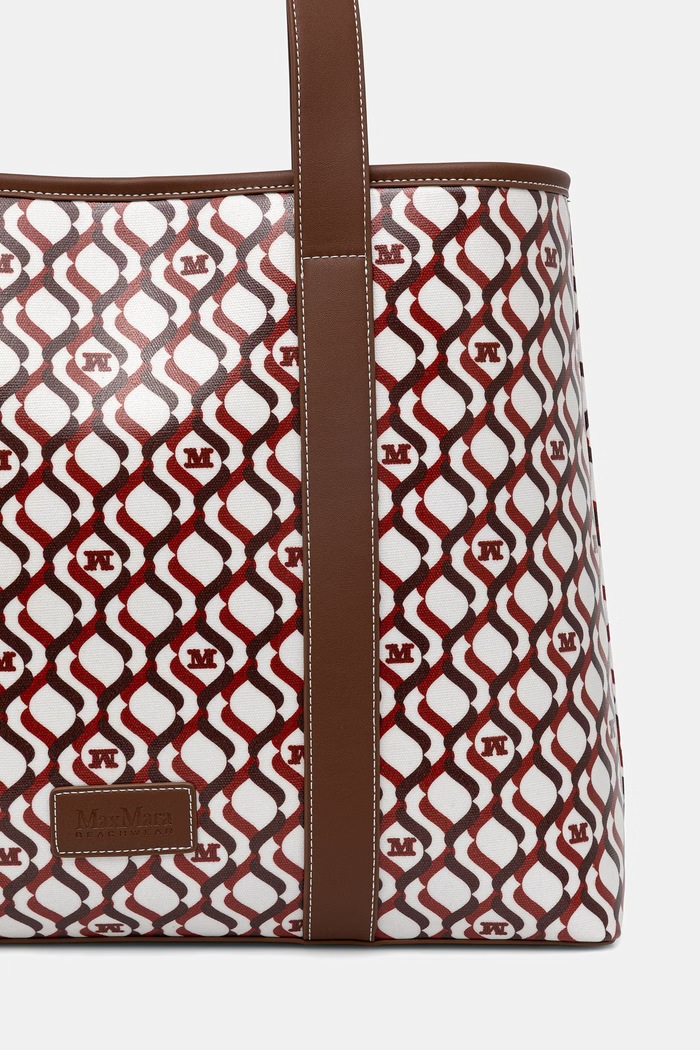 Akcesoria Max Mara Beachwear torebka shopper damska z imitacji skóry FARNETO 2616511059600 beżowy