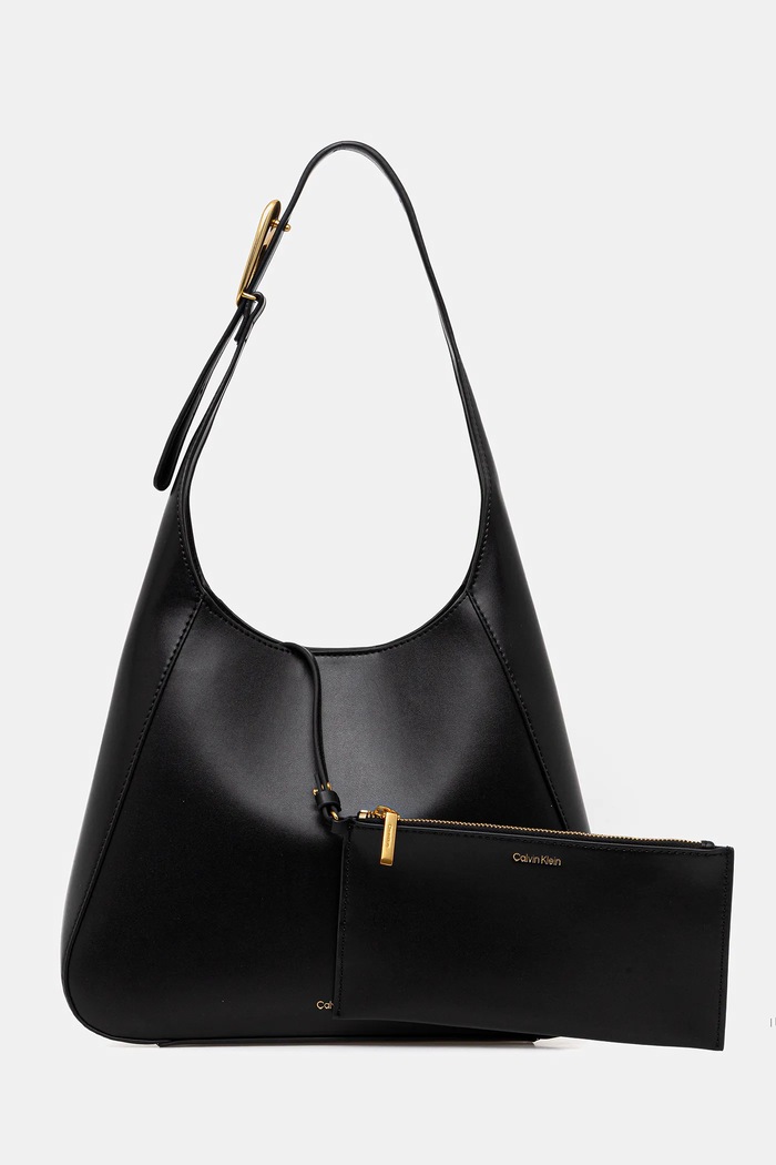 Τσάντα Calvin Klein απομίμηση λείου δέρματος μαύρο LV04F3402G