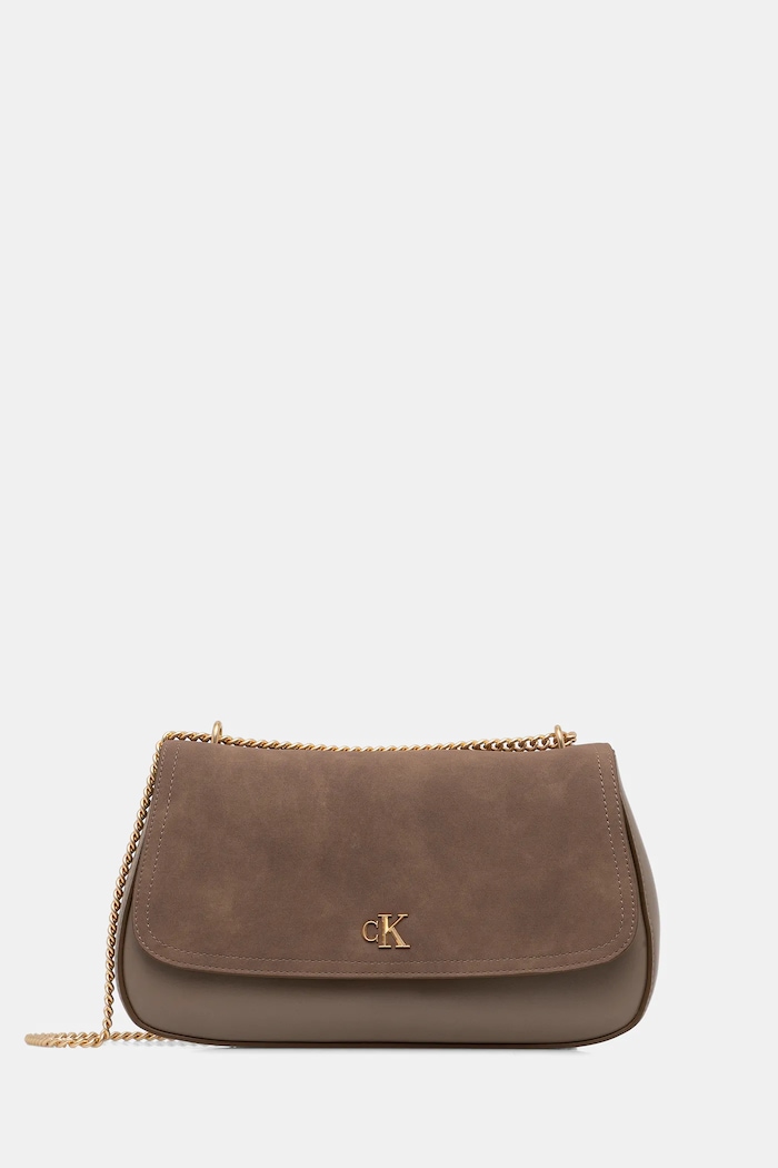 Kabelka Calvin Klein imitácia kože béžová LV04F3407G