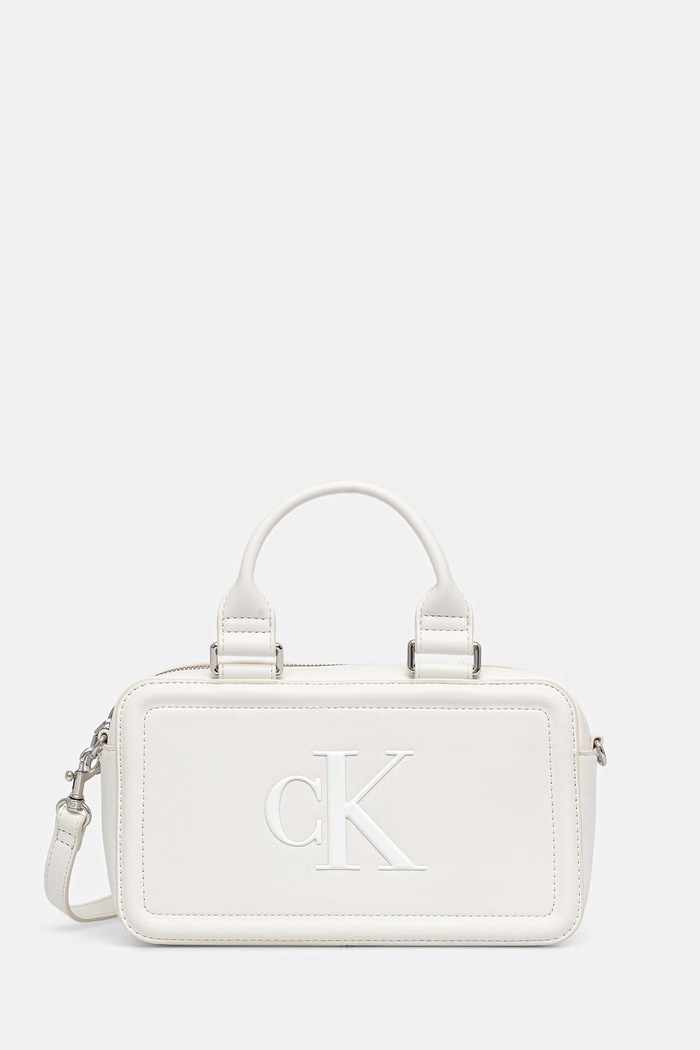 Calvin Klein чанта дамска от имитация на кожа бял LV04F3411G