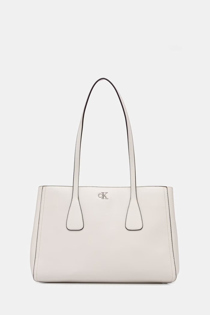 Calvin Klein nákupní taška dámská z imitace kůže bílá LV04F3442G