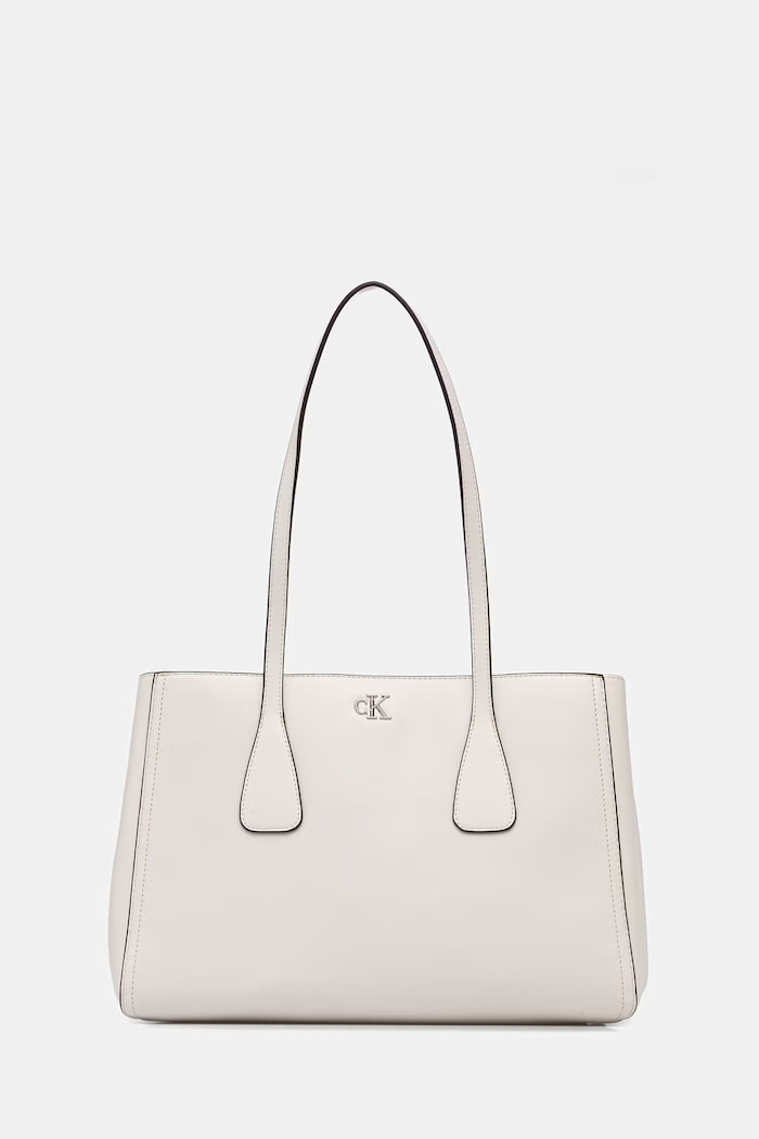 Calvin Klein nákupní taška dámská z imitace kůže bílá LV04F3442G
