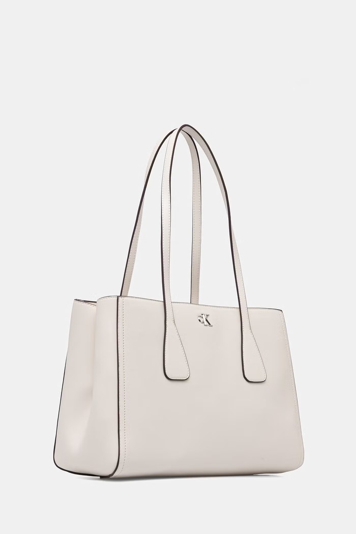 Calvin Klein nákupní taška dámská z imitace kůže LV04F3442G bílá SS26