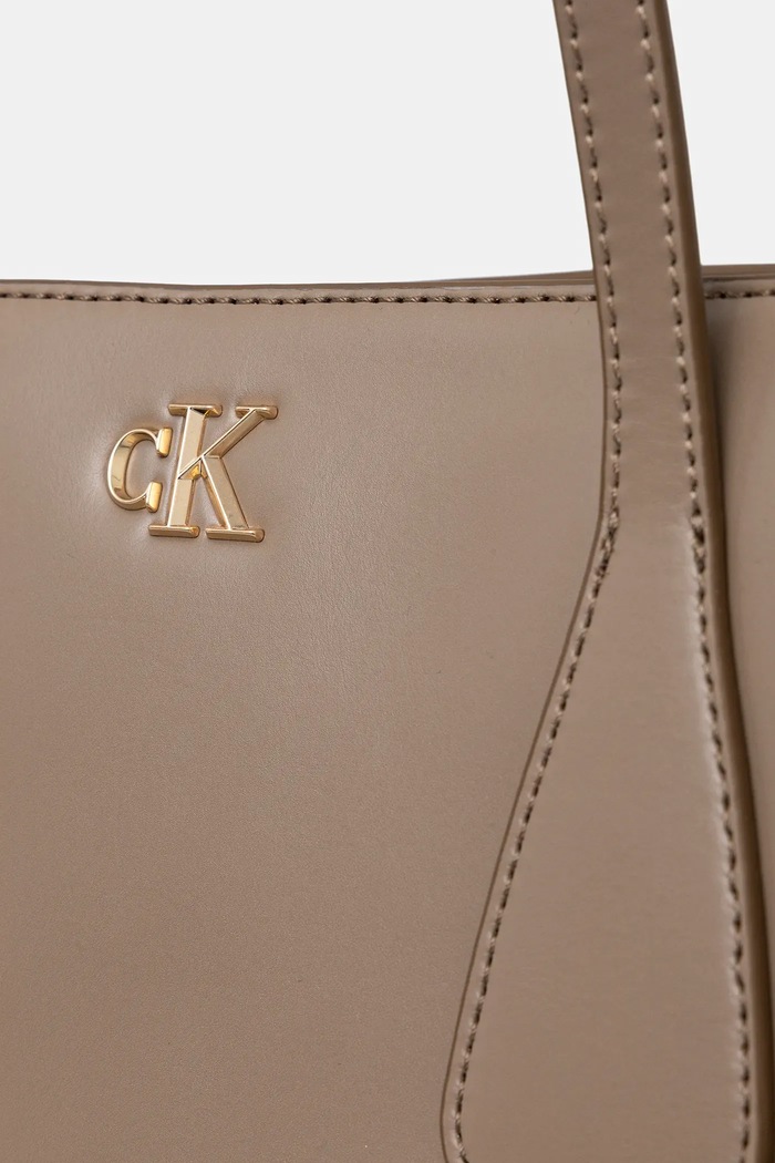 Calvin Klein nákupní taška dámská z imitace kůže béžová LV04F3442G