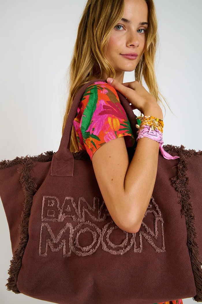 Akcesoria Banana Moon Torba plażowa damska bawełniana Carlina CARMANI.CARLINA brązowy