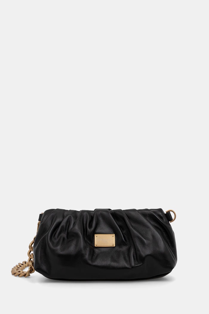 Kožená kabelka Marciano by Guess usňová koža čierna 6RGZ12.7415A