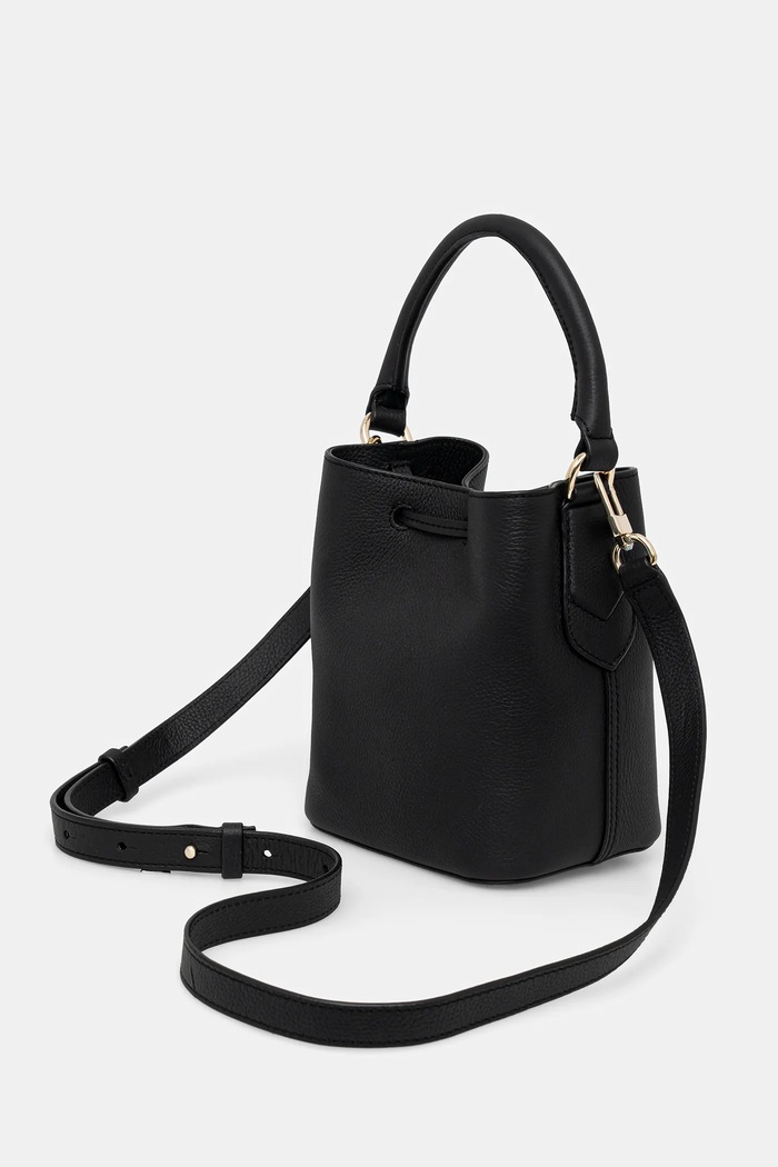 BOSS poșetă de piele Lenah SM Bucket negru 50557980