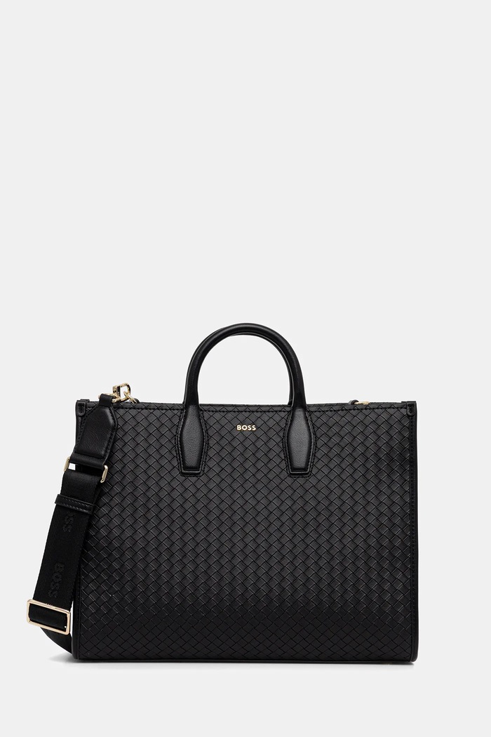 BOSS torebka Sandy Tote SQ mieści A4 czarny 50557997