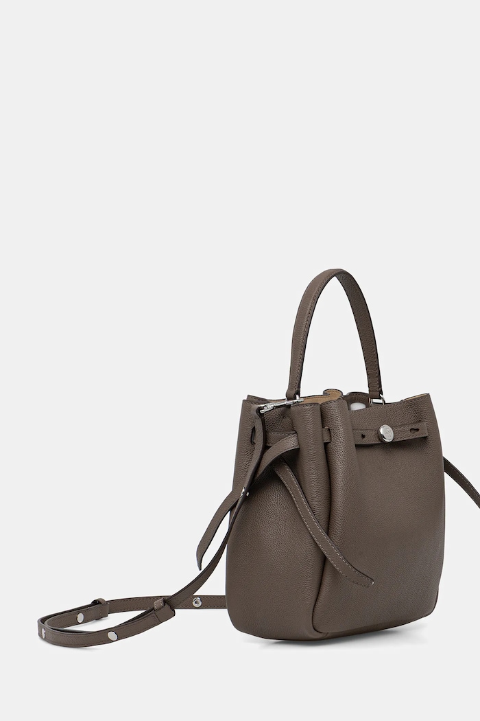 Kožená kabelka Tory Burch Romy Bucket 166982.250 hnedá SS26