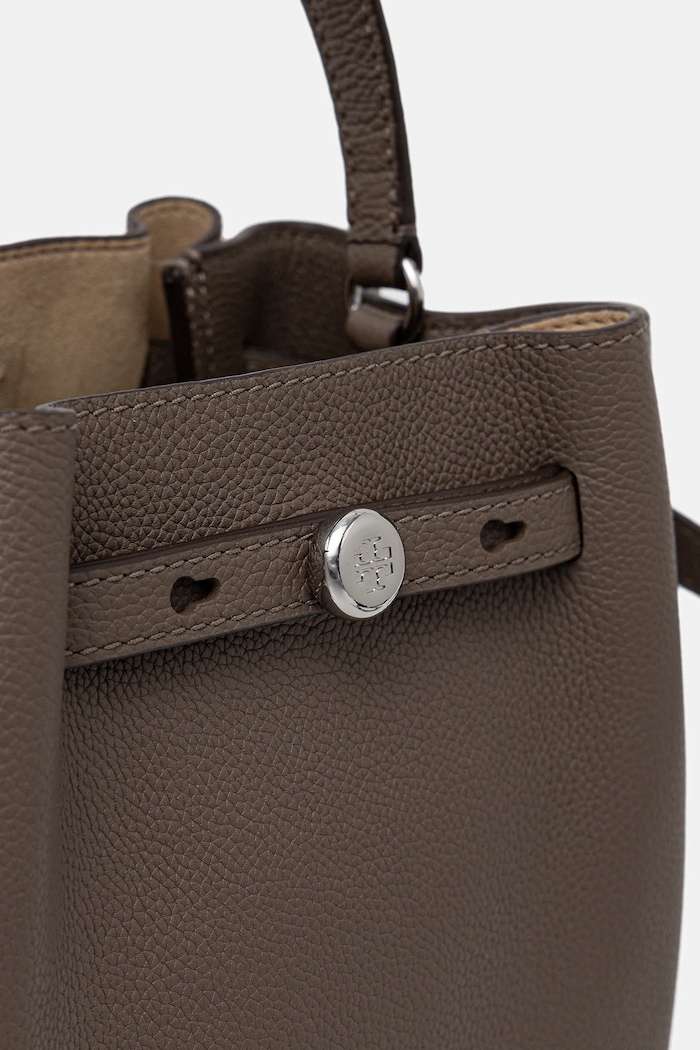 Kožená kabelka Tory Burch Romy Bucket hnedá 166982.250