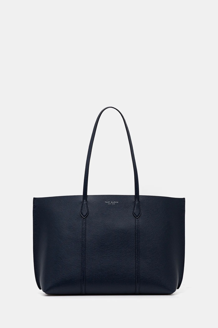 Kožená kabelka Tory Burch Perry 169476.498 tmavomodrá SS26
