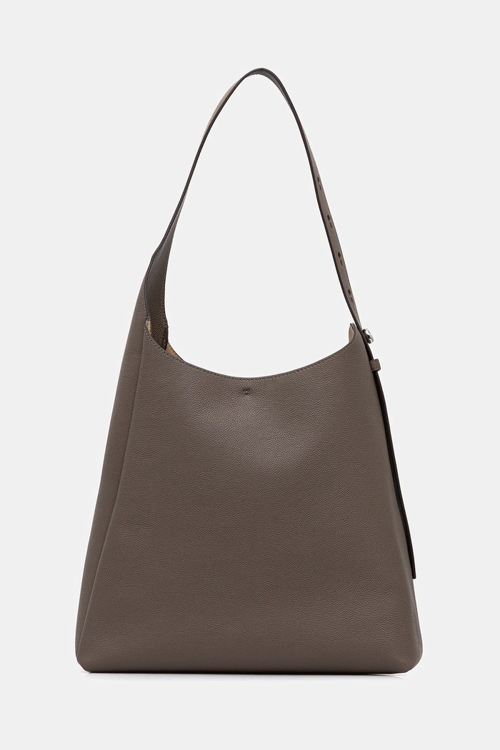 Τσάντα Tory Burch Romy Hobo Romy λείο δέρμα καφέ 170964.250