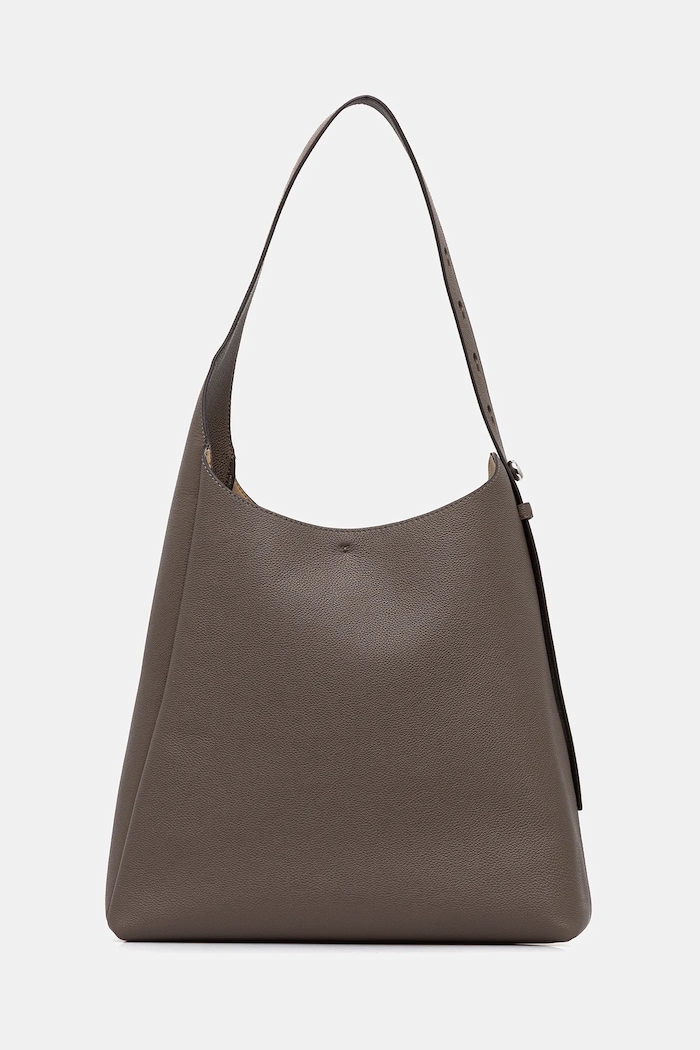 Τσάντα Tory Burch Romy Hobo Romy λείο δέρμα καφέ 170964.250