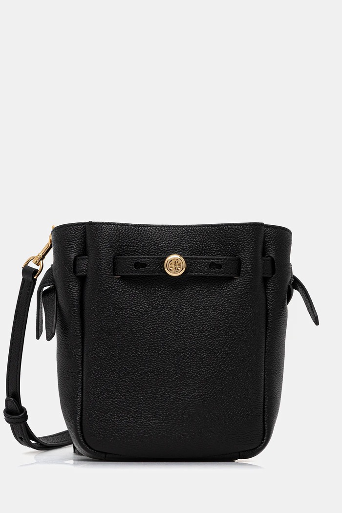 Tory Burch borsa a mano in pelle Roby Small Romy pelle fiore nero 171002.001