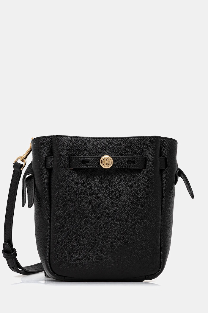 Tory Burch borsa a mano in pelle Roby Small Romy pelle fiore nero 171002.001