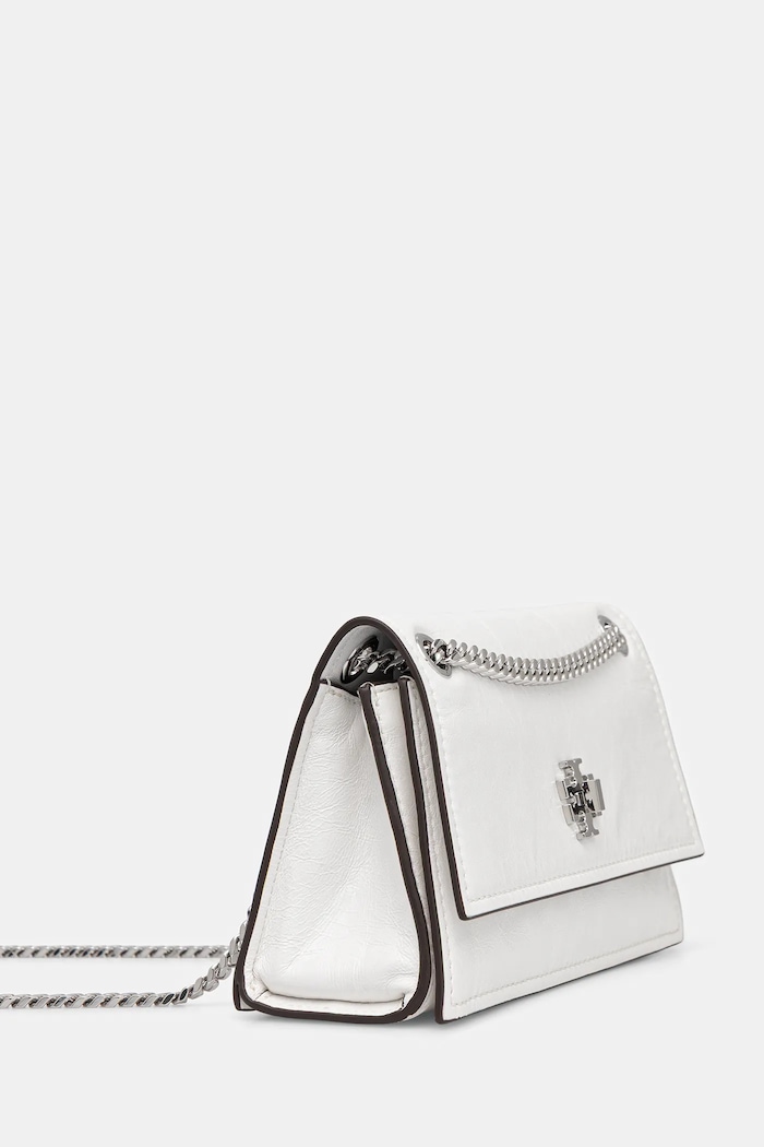 Kožená kabelka Tory Burch Kira Turnlock 176642.100 bílá SS26