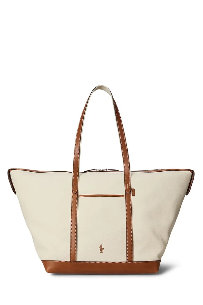 Polo Ralph Lauren torebka bawełniana gładkie beżowy 428973072