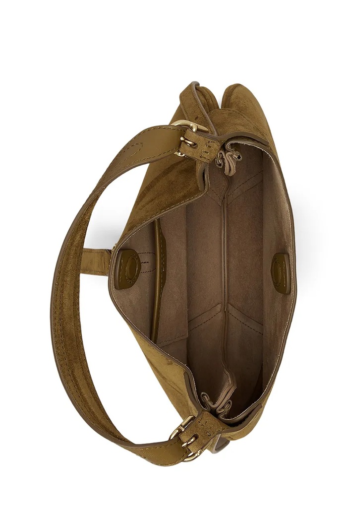 Semišová kabelka Polo Ralph Lauren hnedá 428944015
